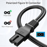 Cable Matters 2-Pack 2 Prong Vizio TV Power Cord Replacement - 6ft, NEMA 1-15P to IEC C7, Polarized AC Power Cord for PS2, TV, and More
