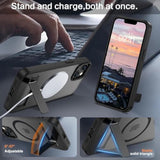 Magnetic For Iphone 14/Iphone 13 Case, Compatible With Magsafe With Invisible Kickstand, Translucent Matte Back Tpu Bumper Military Grade Iphone 14/Iphone 13 Phone Case, Black