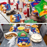 174 Pcs Happy Birthday Jesus Tableware With 24 Disposable Jesus Plates Cups Set 30 Disposable Jesus Napkins 24 Christmas Balloons Christmas Nativity Party Supplies Xmas Winter Holiday Party