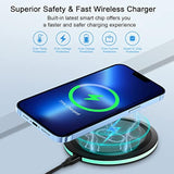 15W Wireless Google Charger Fast Charging Pad For Google Pixel 9A 9 Pro Xl Fold 8 7 6 Pro 8A 7A, Samsung Galaxy S25 S24 Ultra S23 Fe S22 S21 Fe S20 Z Flip Fold 6,Wireless Charger Station Fast Charging