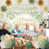 Green Retirement Party Decorations Women Men, Green Retired Banner