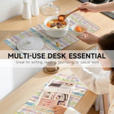 Leather Desk Blotters Large Mouse Pad – Geometric Art Pu Desk Mat, Non-Slip Desk Pad Protector,Waterproof Desk Writing Pad For Office Home (Colors In Light, 35.4X15.7 Inch)