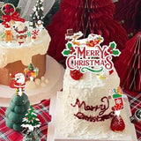 Christmas Cupcake Toppers 73Pcs Santa Claus Gingerbread Man Snowman Elk Socks Gift Cake Decorations For Merry Christmas Party Supplies