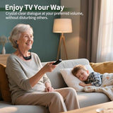 2.4G Digital Wireless TV Headphones - for Seniors - 164FT Range No Signal Drop, Voice Enhancer & 3 Tone, L/R Balance, Spare Battery, Stereo TV