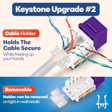 45° Angled Cat6 Keystone Jack In Purple - Slim Profile Rj45 Ethernet Connector