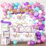 246pcs Unicorn Birthday Set with Plates & Supplies for 20 Guests
