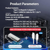 Usb C To Magnetic 3 140W Charging Adapter Mag-Safe Compatible With Macbook Pro