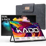 Dual Portable Monitor Setup - 2-Pack 15.6'' Fhd 1080P, Ultra-Slim Laptop Monitor 1920X1080 With Built-In Speakers, Ips Display 180° Kickstand Stacked Desktop Setup Office Gaming Daytrading