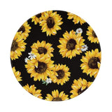 Sunflower Round Mouse Pad Small Gaming Mousepad Desk Mat Stitched Edges 8 X 8 Inch For Home Office