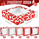 30 Pcs Valentine'S Day Treat Boxes With Window 9 X 9 X 2.5 Inch Valentine Cookies Boxes Candy Bakery Container For Valentine Favors Weddings Candy Sweet Crafts Party Favor Supplies