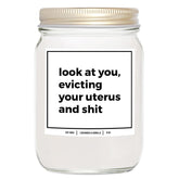You Nique Designs Look At You Evicting Your Uterus Soy Candle 8Oz - Hysterectomy Gifts - Post Surgery, After Surgery Gifts For Women, Mom, Sister, Friend (Lavender & Vanilla)