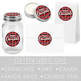 Christmas Card Envelope Stickers, Buffalo Plaid Merry Christmas And Happy New Year Round