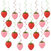 36 Pcs Strawberry Decor Berry First Birthday Decor Hanging Swirl Banner For Strawberry Party Decorations Baby Shower Party Supplies(Colorful)