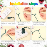 50 Pcs Christmas Mini Replacement Light Bulbs Christmas Tree Lights Incandescent Wire String Lights Replacement Bulbs Fo