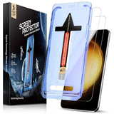 2 Pack for Galaxy S23 Plus/ S23+ (6.6 Inch) Screen Protector Tempered Glass, Bubble Free with Auto Dust-Elimination Installation, Anti