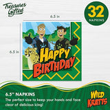 Officially Licensed Wild Kratts Birthday Party Supplies - Pack Of 32 Napkins - Wild Kratts Party Supplies - Birthday Decorations - 6.5In X 6.5In Paper Napkins