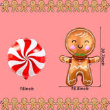 11 PCS Large Gingerbread Balloons Red Candy Balloons Set