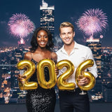 16in Gold 2026 Number Balloons New Year Party Decorations
