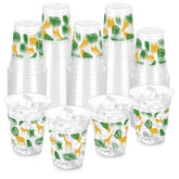 100 Pcs Jungle Safari Animals Cups - 12Oz Wild Animals Theme Party Disposable Plastic Cups For Safari, Birthday, Baby Shower