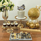 73 Pcs 2026 Happy New Year Cupcake Toppers Gold and Black for Party Decorations