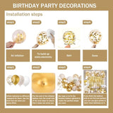 Engagement Party Decorations Gold White Balloons Foil Backdrop Cake Toppers