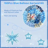 Blue Balloon Garland Kit: 150 Pcs Pastel Baby Shower Decor