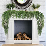 2 Pack Christmas Real Touch Norfolk Pine Garland Table Garland, 6Ft Artificial Faux Greenery Garlands For Mantle Indoor Home Decor Xmas Holiday Seasonal