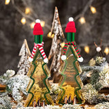 20 Pcs Mini Christmas Hat Scarf Xmas Knit Santa Hats Knitting Doll Caps Candy Covers Christmas Tree Ornaments Decorations For Cup Wine Bottle Dinner Table Diy Art Craft Crafting Party Supplies Favors