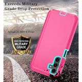 Phone Case For Samsung Galaxy A15 5G Case With Hd Screen Protector, Samsung A15 5G Case Durable Shockproof 3-Layer Cover For Galaxy A15 5G (Pink Skyblue)