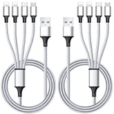 Multi Charging Cable, Multi Usb Cable 2Pack 4Ft Universal 4 In 1 Multiple Usb