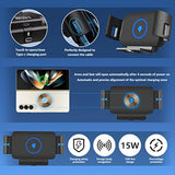 15W Wireless Car Charger Mount For Galaxy Z Fold 5/4/3 Car Mount/Accessories,Fast Charging Phone Holder For Galaxy Z Fold 5/4/3/2/S22 Ultra, Iphone 15/14/13 Pro Max,Google Pixel 6 Pro