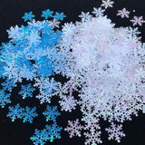 1200Pcs Snowflakes Confetti Decorations For Christmas, White And Blue Winter Confetti Snow Party Pack For Wedding Birthday Holiday Party Table Decorations Supplies