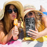 For Samsung Galaxy A16 Case, Floral Rose Cute Phone Case For Women Girls Aesthetic Pattern Print Slim Tpu Bumper Shockproof Protective Cover For A16 5G, Black