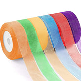 6 Rolls Organza Ribbon Sheer Chiffon Ribbon Transparent Chiffon Ribbon