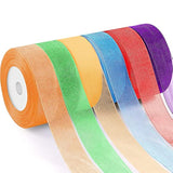 6 Rolls Organza Ribbon Sheer Chiffon Ribbon Transparent Chiffon Ribbon
