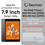 For Ipad Mini 5/ Mini 4 Case 7.9 Inch, Sturdy Heavy Duty Shockproof Full-Body Protective Case With Screen Protector, Rotating Stand, Hand/Shoulder Strap For Ipad Mini 5Th/4Th Gen, Black