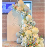 Baby In Bloom Spring Wildflowers Balloon Arch Garland Kit 136 Pieces Mist Blue, Pastel Green, Yellow Ivory & White Balloons For Fairy Flower Theme Boho Baby Shower Birthday Party Decorations