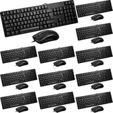12 Pcs Usb Wired Keyboard And Mouse 6 Wired Mouse 6 Corded Full Size Keyboard For School Office Home Compatible With Computer/Laptop/Windows/Pc/Desktop