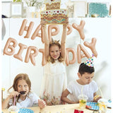 Beige Happy Birthday Balloons Banner,16 Inch Mylar Foil Letters Sign,Reusable Balloons For Women, Men, Boys & Girls Birthday Decorations Party Supplies