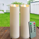 2"X7" Outdoor Led Battery Operated Candles With Timer/Remote Plastic Flickering Waterproof Flameless Candles Wedding Party Halloween Christmas Birthday Decoration Realistic Slim Tall Pillar Candles