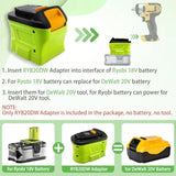 Zdtz Battery Adapter For Ryobi 18V To For Dewalt 20V Max Battery, For Ryobi 18V One+ Battery P107 P108 Convert For Dewalt 20V Tools