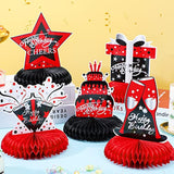 9 Pcs Red And Black Birthday Decorations Table Honeycomb Centerpieces