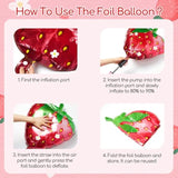 Strawberry Birthday Party Decorations With Pink Fringe Curtain Happy Birthday Banner Pink Red Sand White Balloons For Strawberry Themed 1St Baby Shower Party Decorations