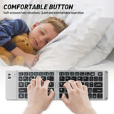 Foldable Keyboard - Portable Rechargeable Full Size Ultra Slim Mini Folding Wireless Travel Keyboard For Ios Android Windows Smartphone Tablet And Laptop(Grey)