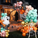 Halloween Balloon Arch Kit 121PCS Black Orange Green Gold Balloons for Spooky Fall Party