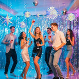 Iridescent Party Decorations With Hanging Honeycomb Ball Decorative Paper Fan Snowflake Garlands Ribbons Disco Party Wedding Birthday Graduation Christmas Celebration Decor Supplies