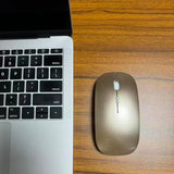 Bluetooth 5.2 Wireless Mouse, Gold, Rechargeable, Ergonomic Design, Compatible With Laptops And Tablets