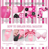 Pink Birthday Party Supplies, Pink & Black Balloon Arch Garland Kit Backdrop