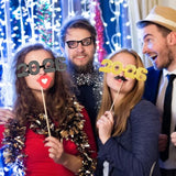 6pcs 2026 New Year Glitter Number Sunglasses Party Photo Prop