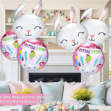 Xjyxqf Easter Bunny Balloons 6Pcs 18Inch - Bunny & Rabbit Head Foil Balloons For Easter Party Decorations, Balloon Arch Kit With Hanging String,Spring Home Backdrop Supplies (Bunny Balloons)